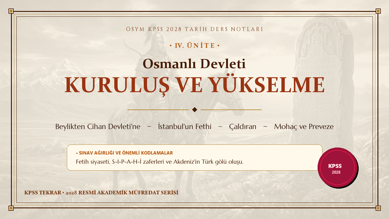 Osmanlı Kuruluş ve Yükselme